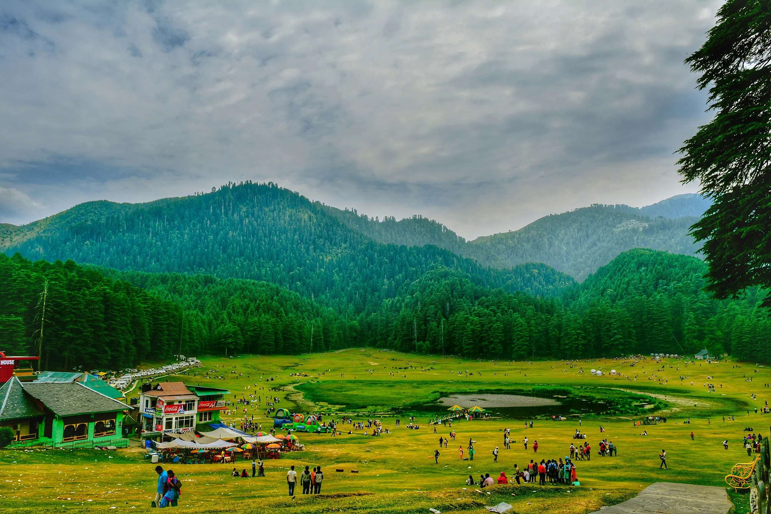 Khajjiar meadow, Dalhousie — Khajjiar lake